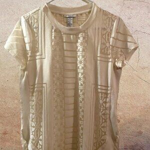 Bar III Women's See-Through Pattern Top